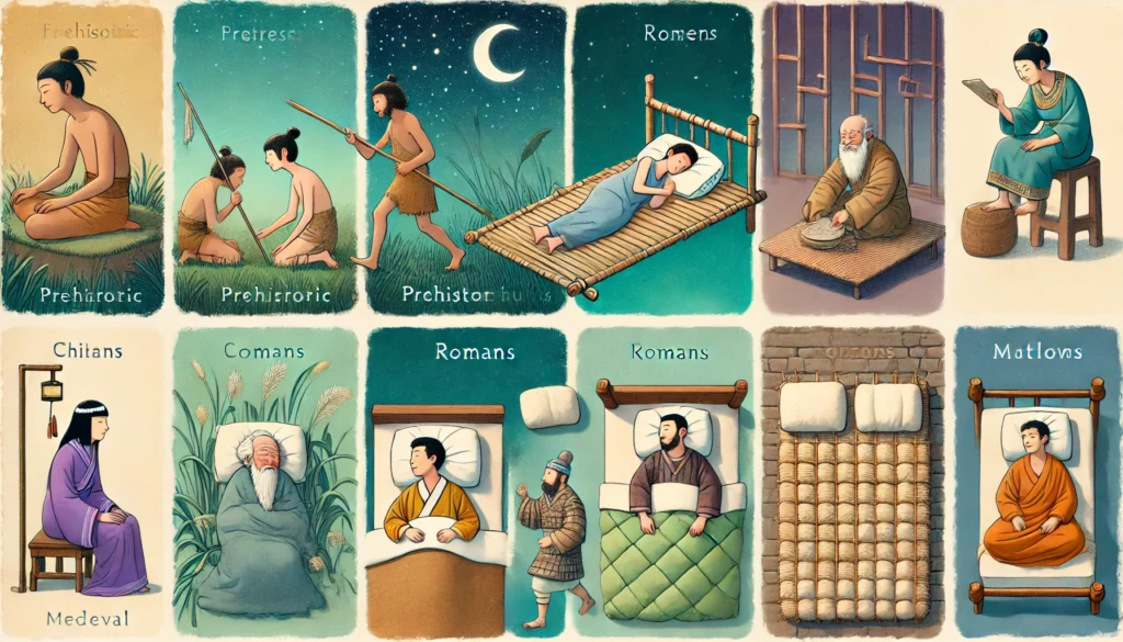 Illustration of the twelve zodiac signs from China, each represented by its distinct symbol. How did humans sleep without pillows?