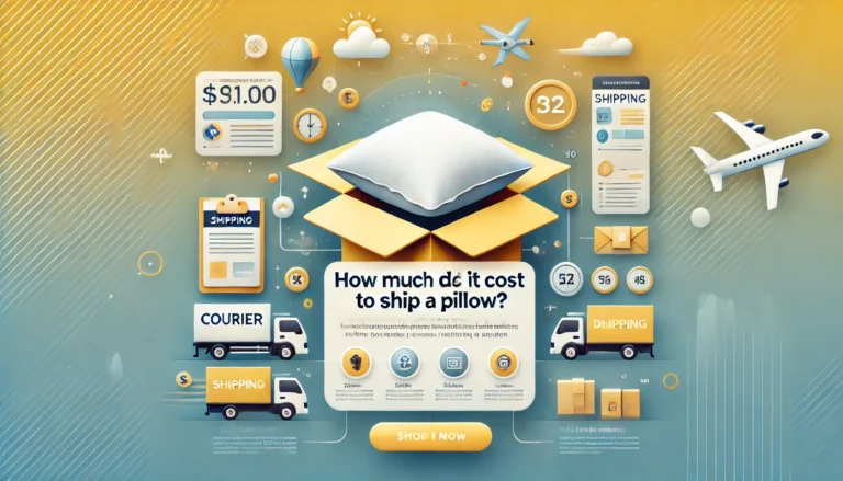 An individual checking shipping rates, inquiring, "How much does it cost to ship a pillow?"