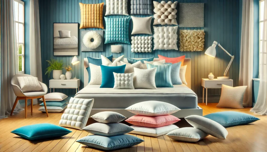 What Are the Best Rated Pillows – colorful modern bedroom with top-rated pillow styles on display